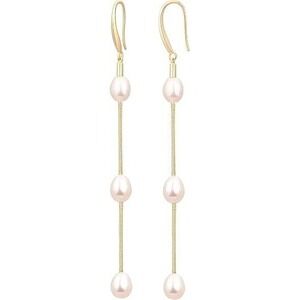 Long Pearl Dangle Earrings18K Gold‎ Plated Long Dangle Drop Earrings
